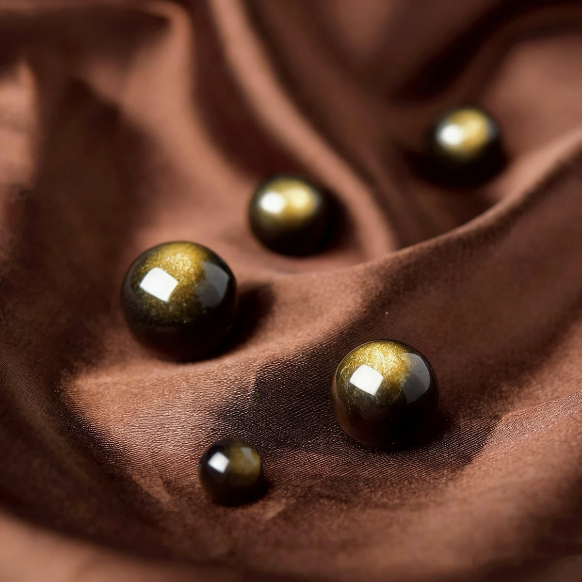 Golden Obsidian Single Crystal Bead with Customizable · Z001