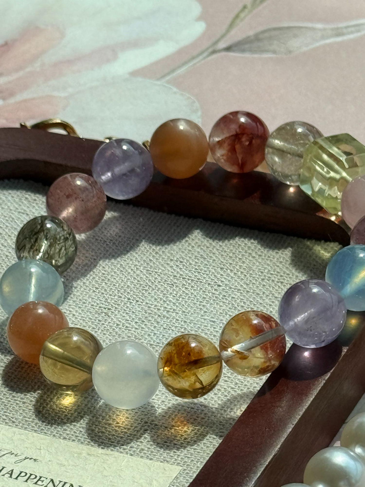 Natural Natural Crystal Bracelet with Customizable