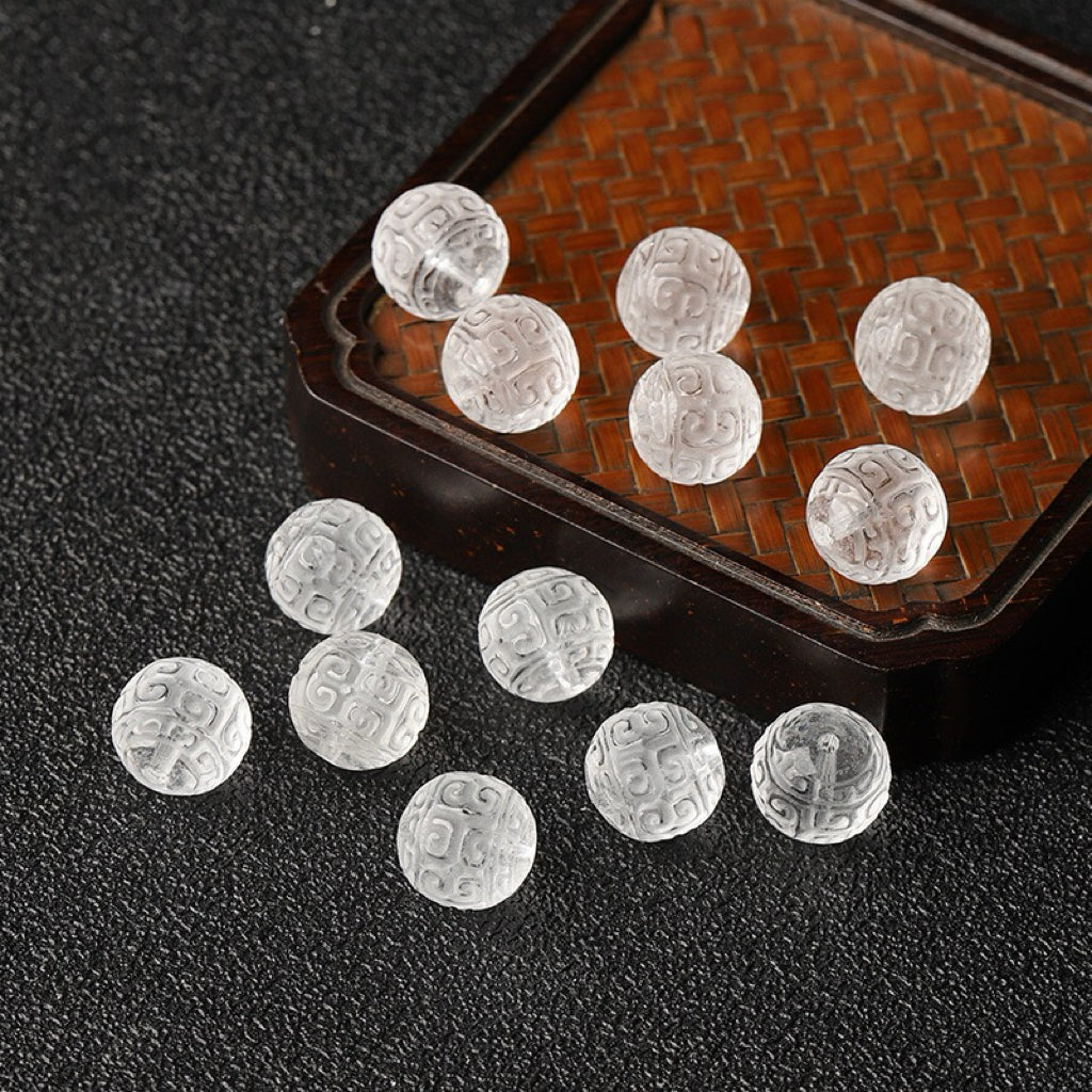Clear Quartz Single Crystal Bead with Customizable