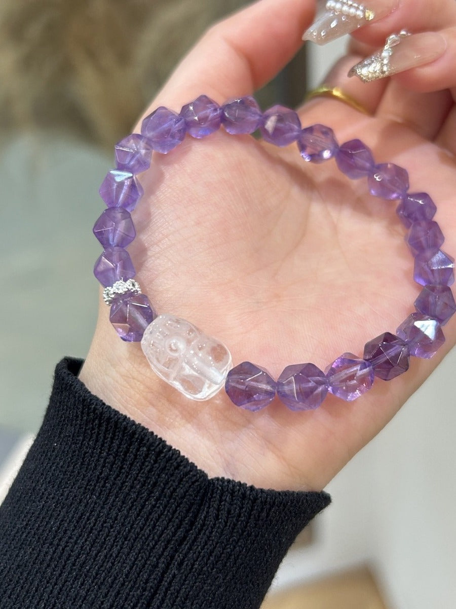 Natural Natural Crystal Bracelet with Pixiu