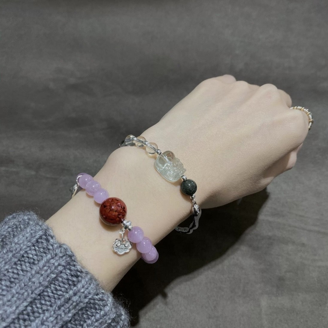 Natural Natural Crystal Bracelet with Pixiu