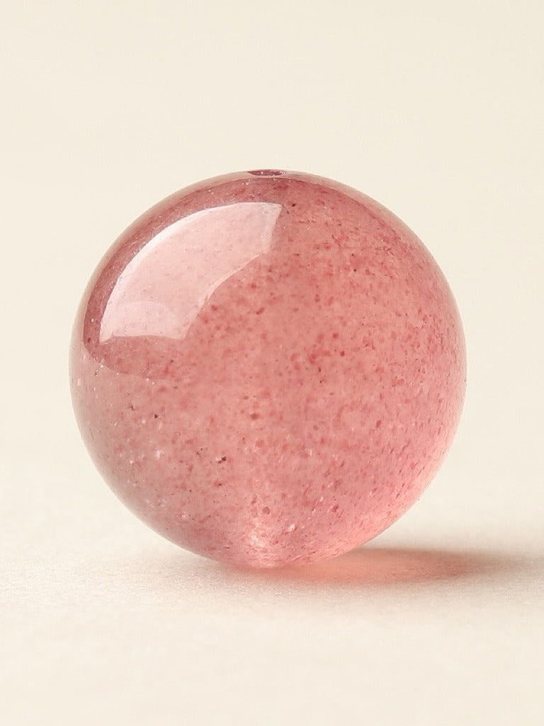 Strawberry Quartz Single Crystal Bead with Customizable