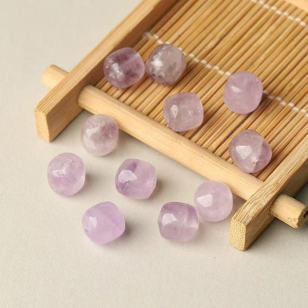 Amethyst Single Crystal Bead with Customizable