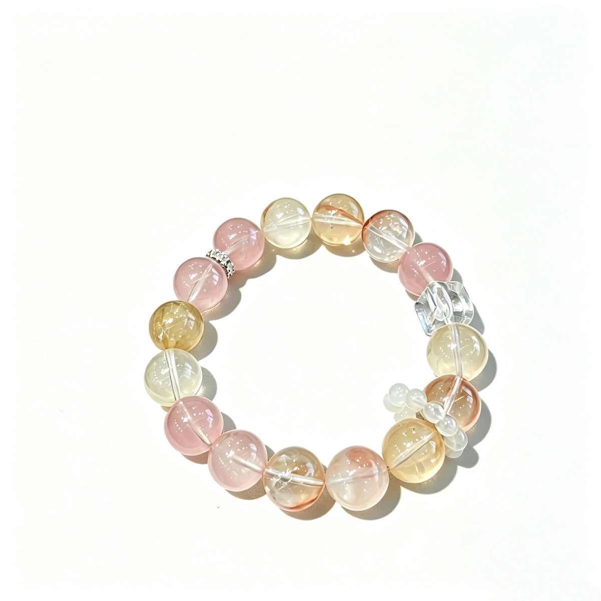 Golden Rutilated Quartz & Clear Quartz Bracelet