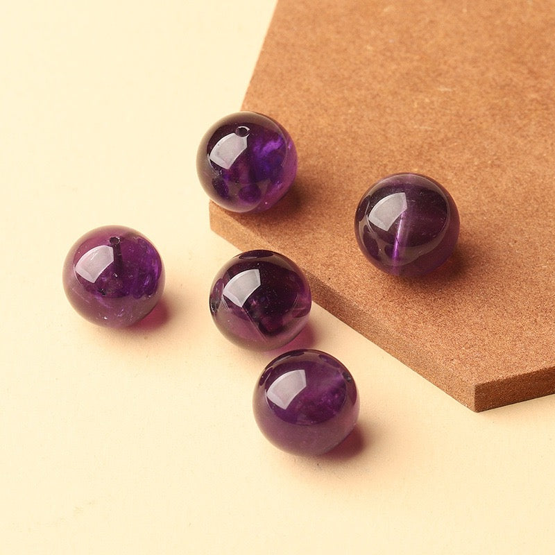 Amethyst Single Crystal Bead with Customizable · Z030