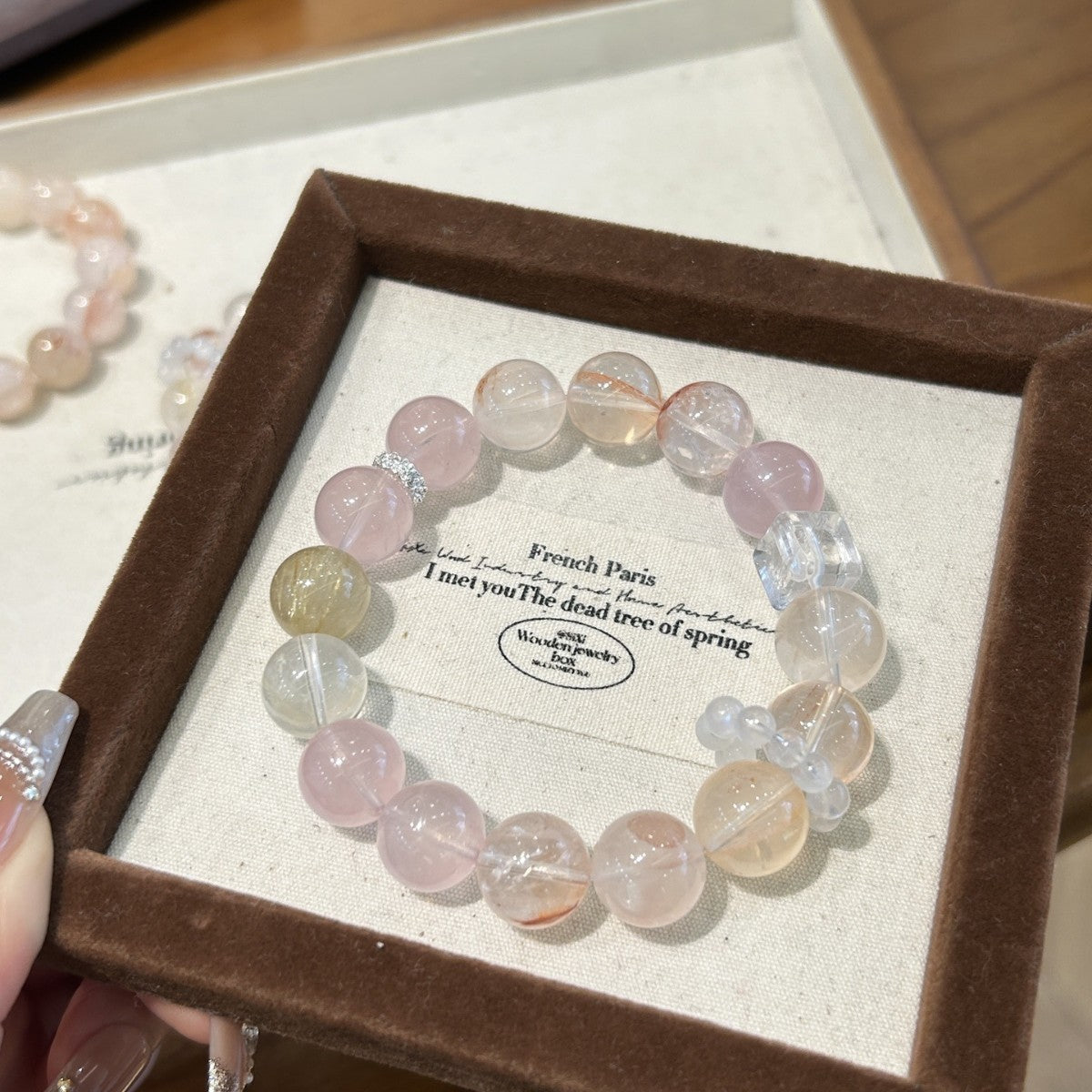 Golden Rutilated Quartz & Clear Quartz Bracelet