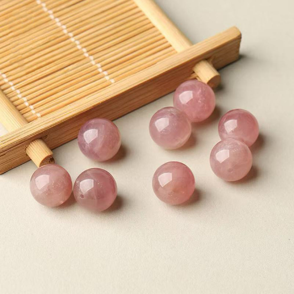 Rose Quartz Single Crystal Bead with Customizable · Z047