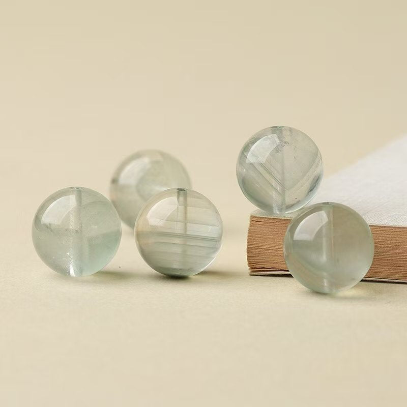 Green Phantom Quartz Single Crystal Bead