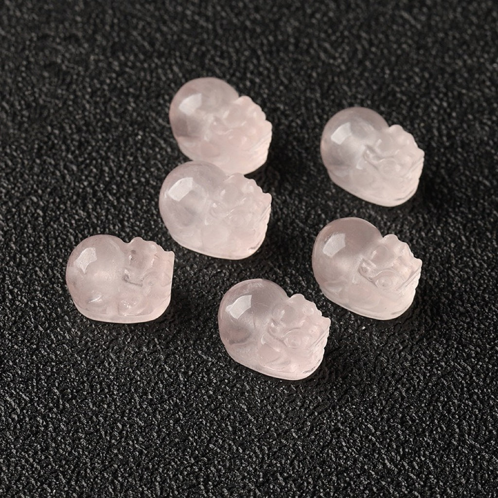 Rose Quartz Single Crystal Bead with Customizable & Pixiu