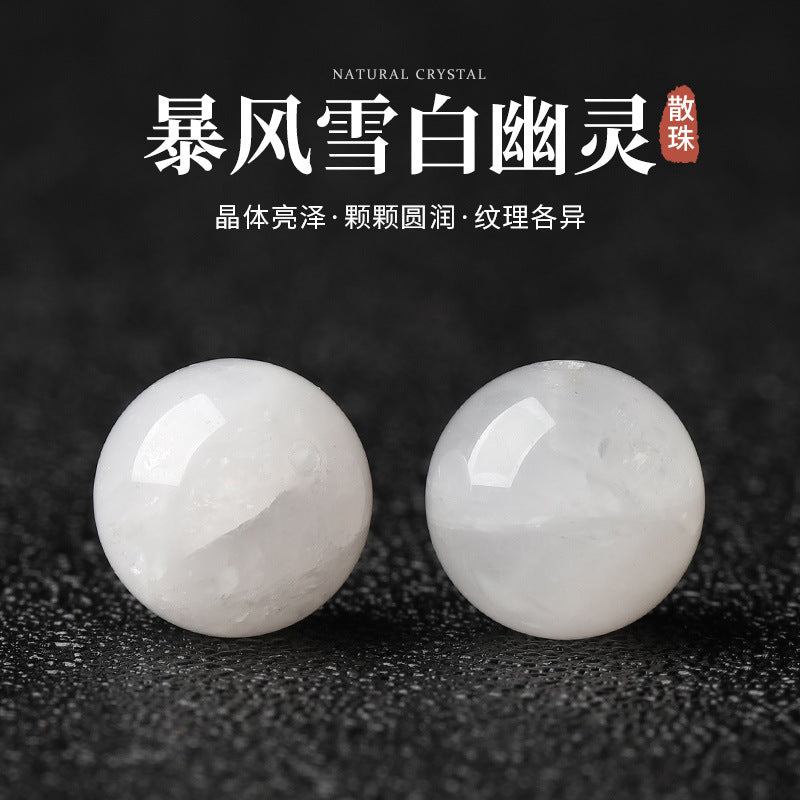 White Phantom Quartz Single Crystal Bead with Couple · Z082