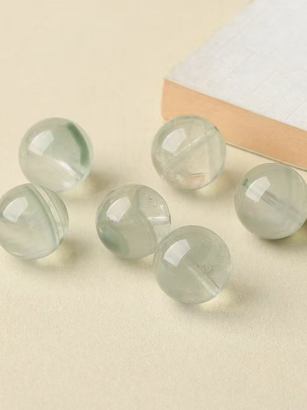 Green Phantom Quartz Single Crystal Bead