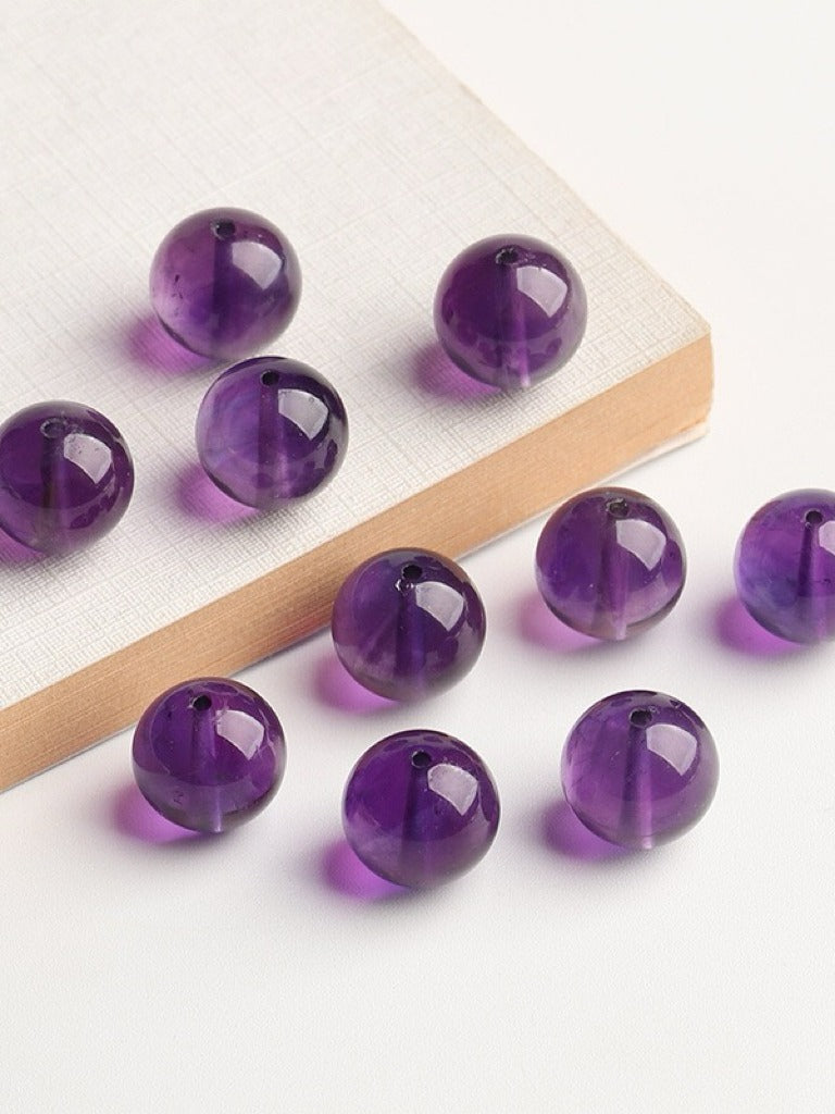 Amethyst Single Crystal Bead with Customizable