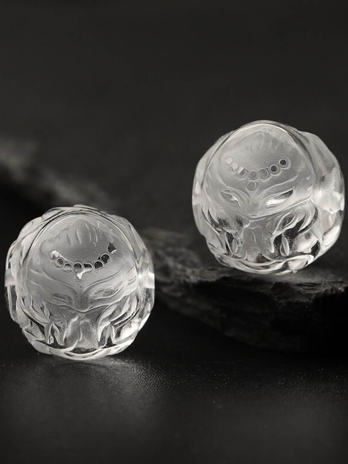 Clear Quartz Single Crystal Bead with Couple