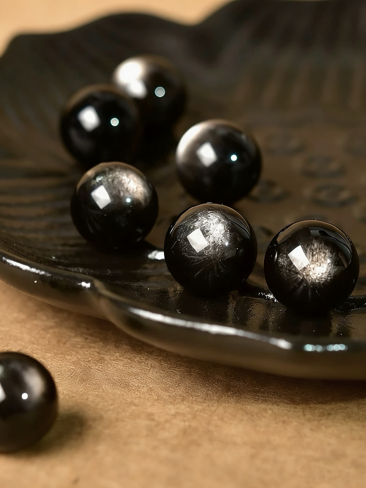 Silver Obsidian Single Crystal Bead with Customizable