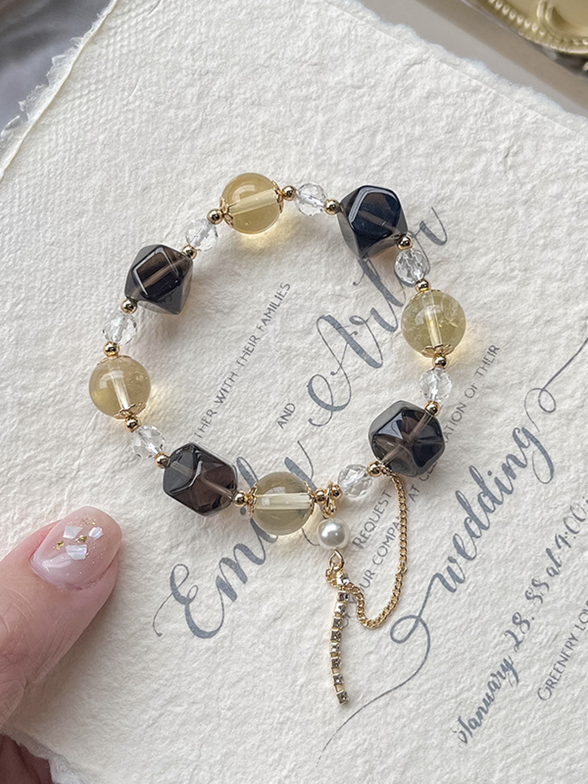 Natural Natural Crystal Bracelet with Couple