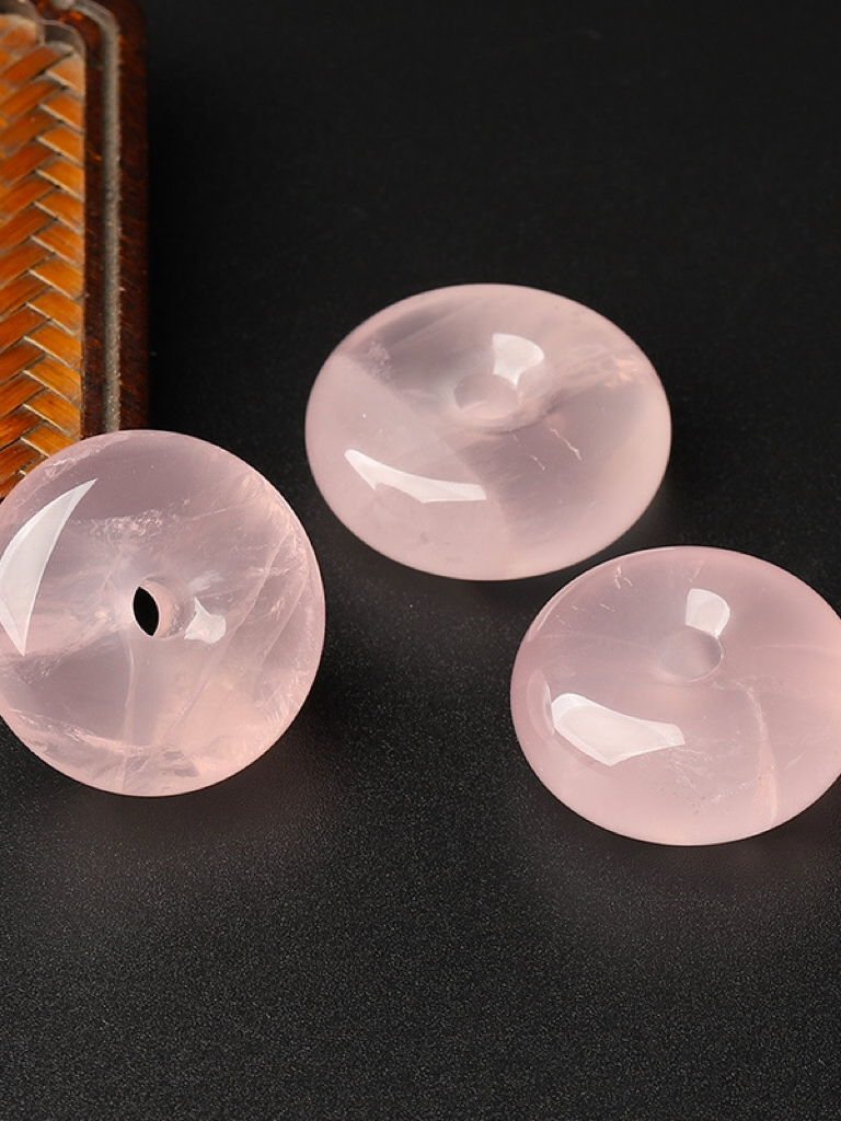 Rose Quartz Single Crystal Bead with Customizable