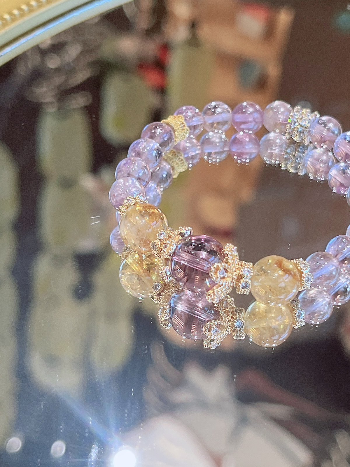 Natural Natural Crystal Bracelet with Couple
