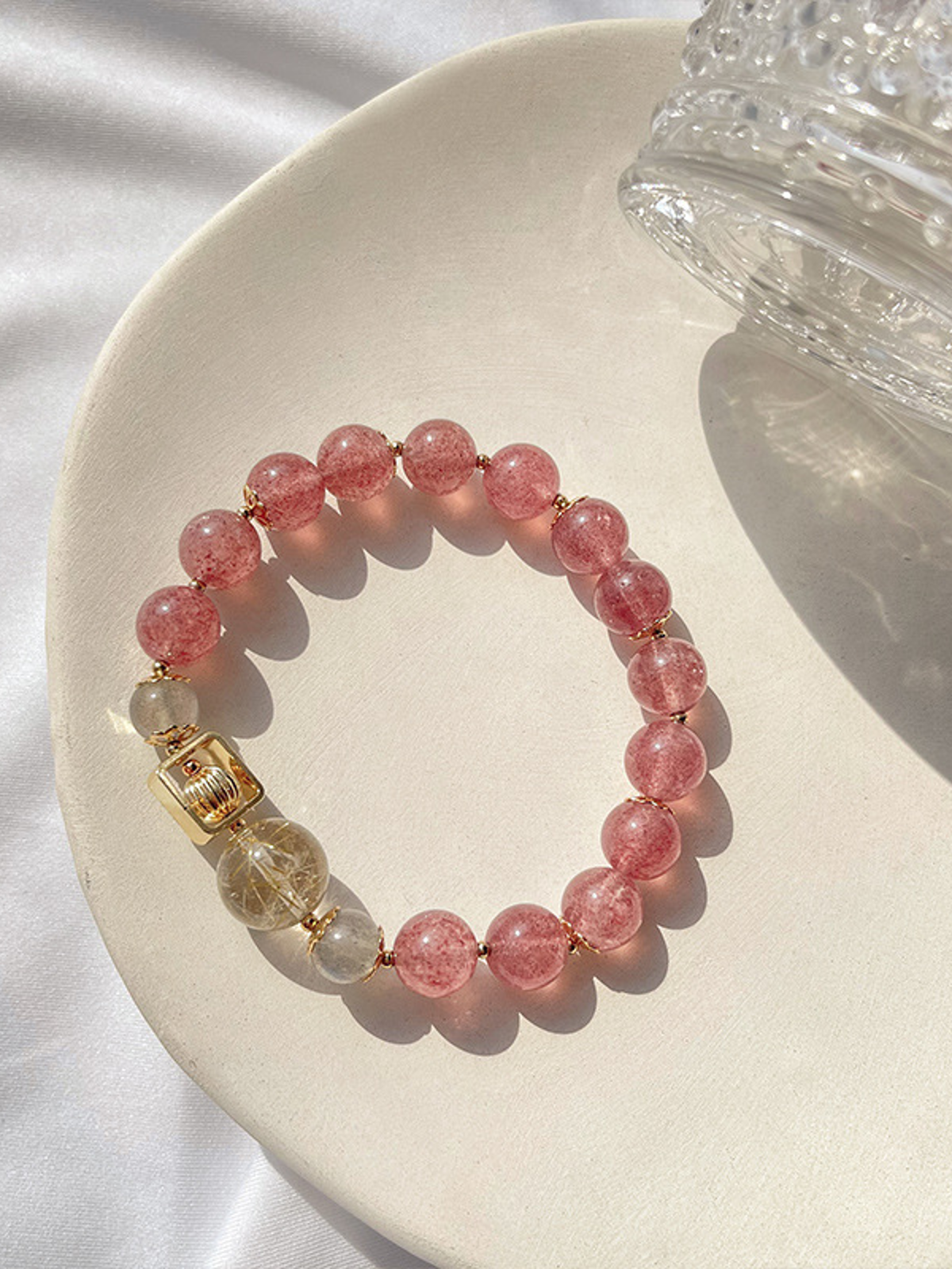Golden Rutilated Quartz Crystal Bracelet