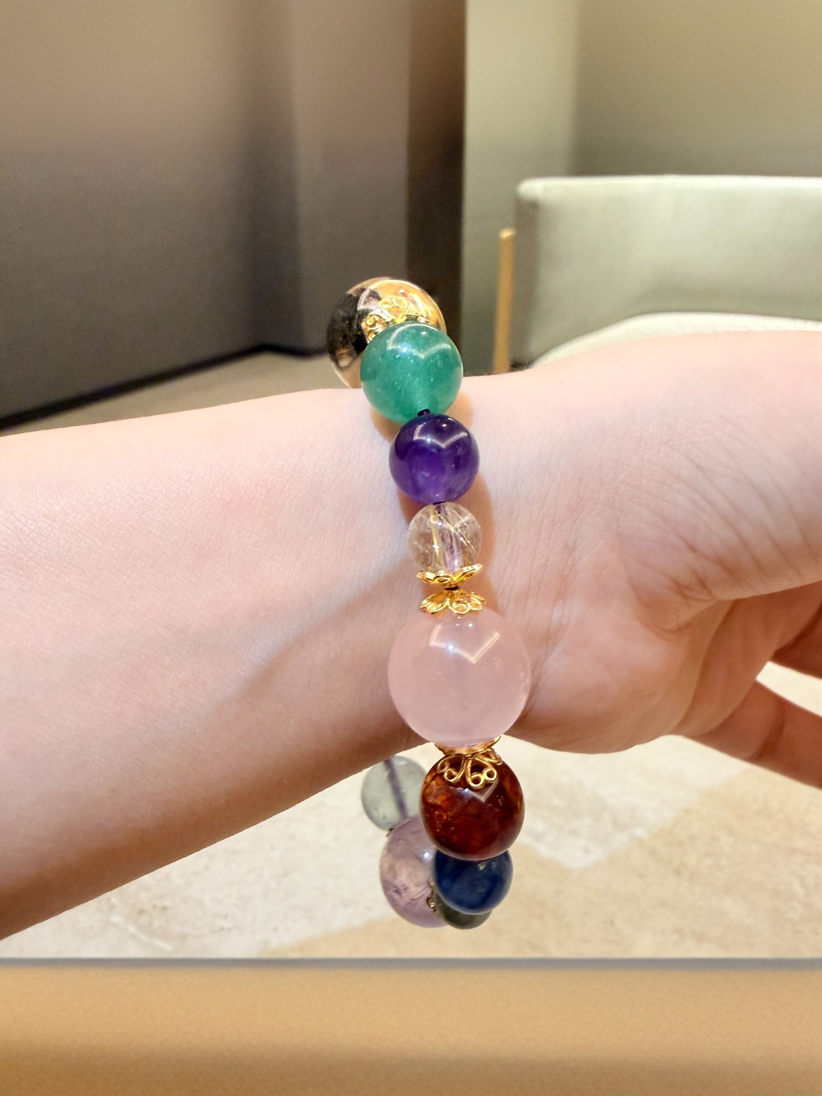 Natural Crystal Crystal Bracelet with Customizable · MC06