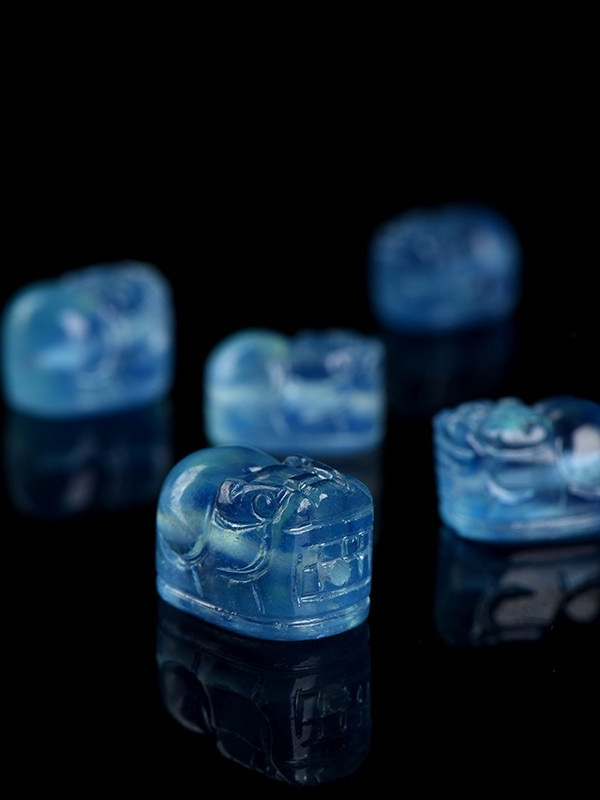 Aquamarine Single Crystal Bead with Customizable & Pixiu