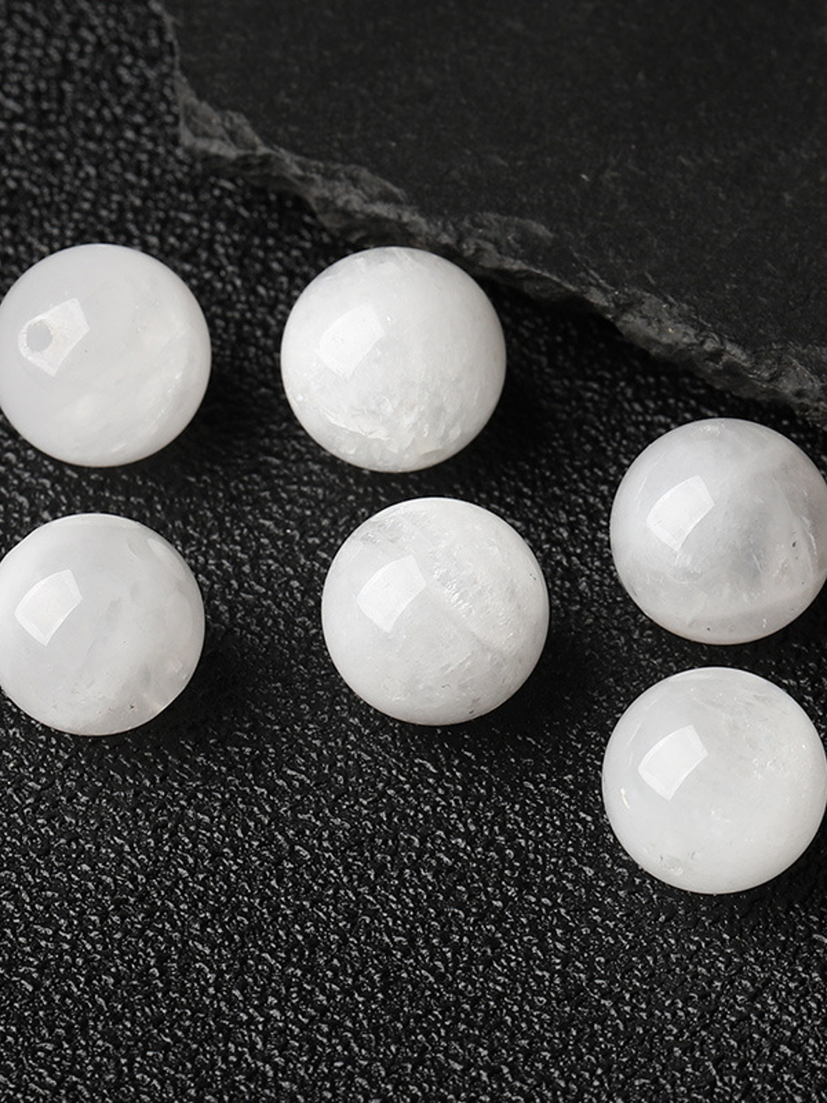 White Phantom Quartz Single Crystal Bead with Couple