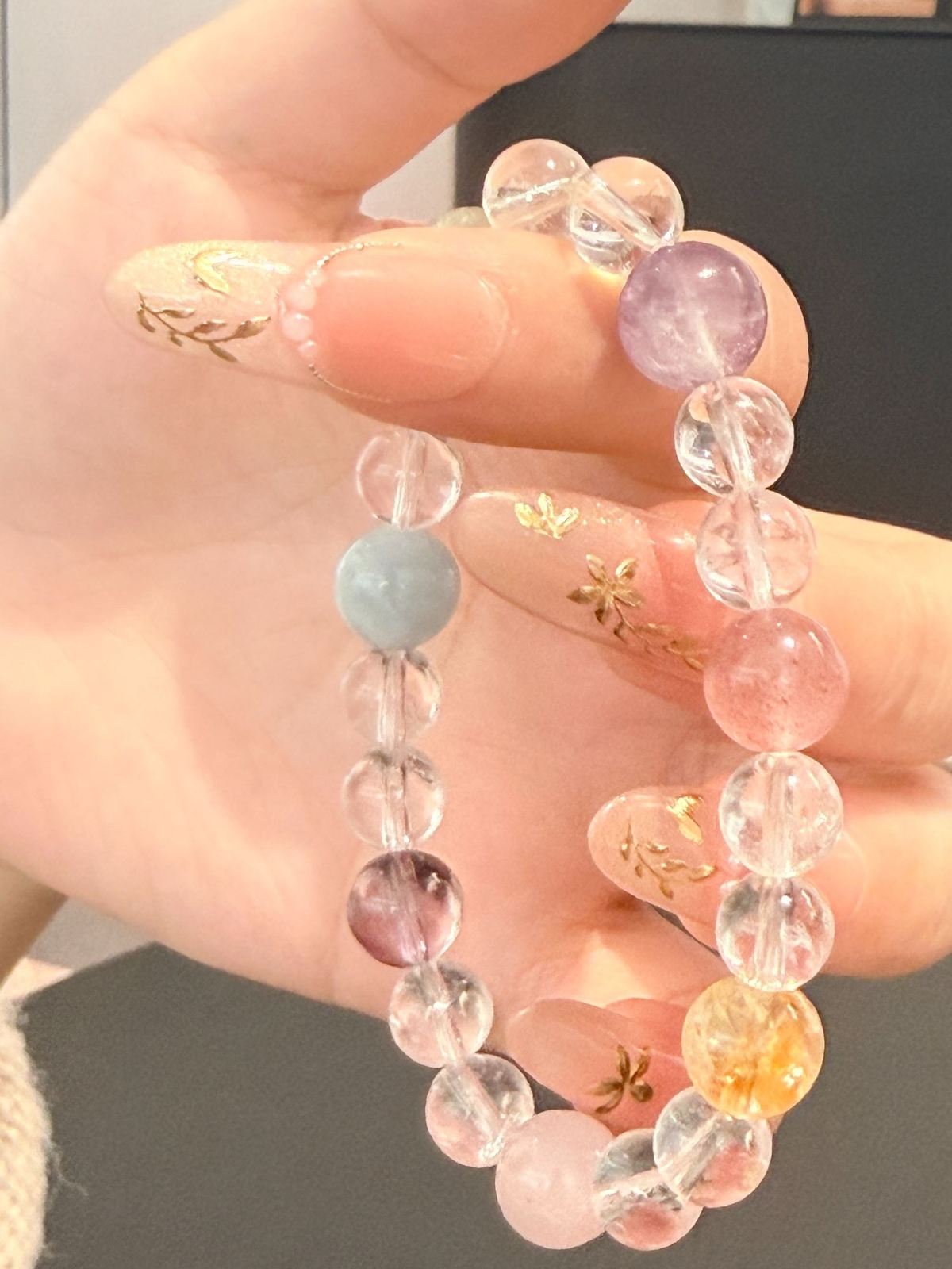 Natural Natural Crystal Bracelet with Customizable