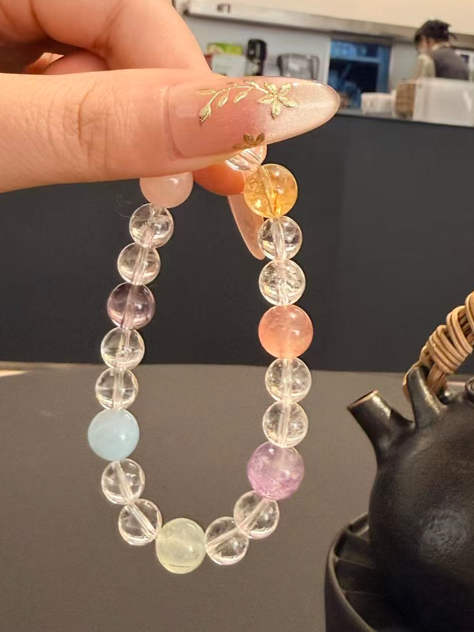 Natural Natural Crystal Bracelet with Customizable