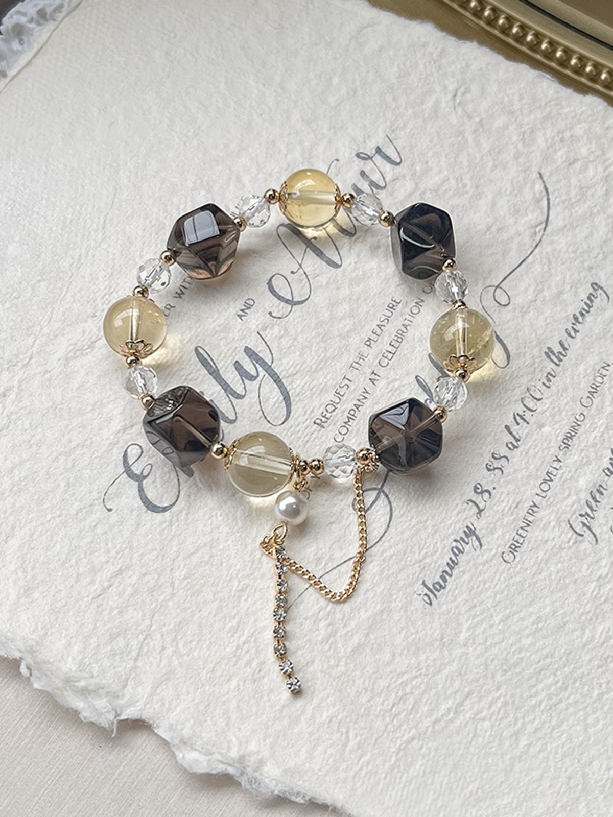 Natural Natural Crystal Bracelet with Couple