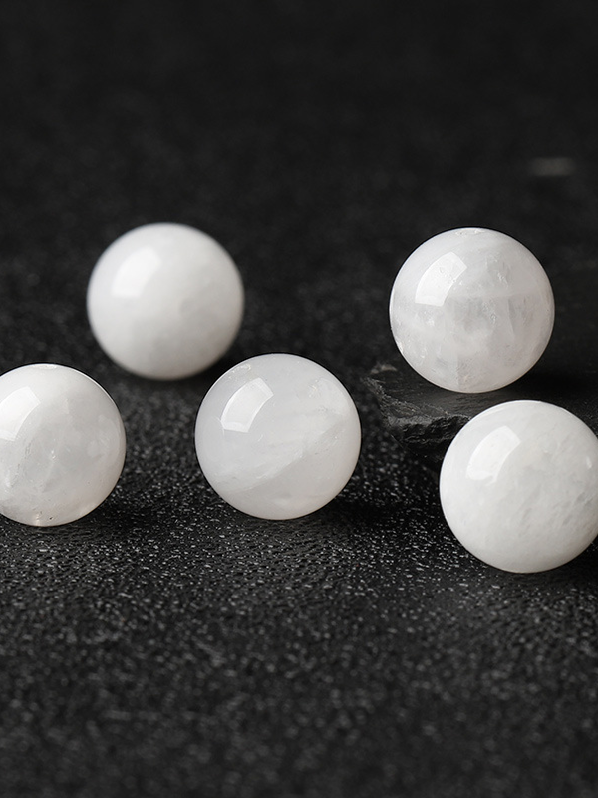 White Phantom Quartz Single Crystal Bead with Couple