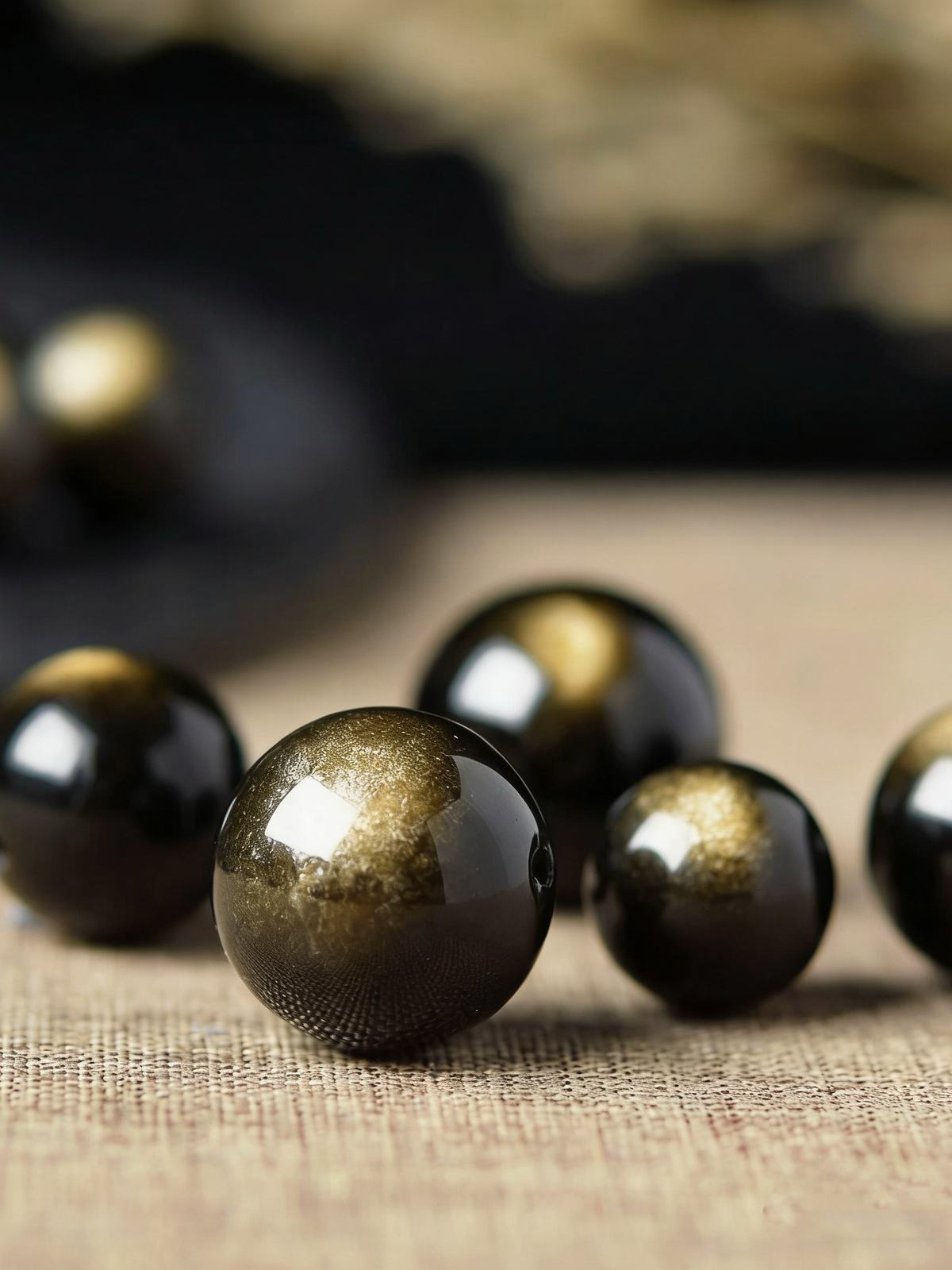 Golden Obsidian Single Crystal Bead with Customizable