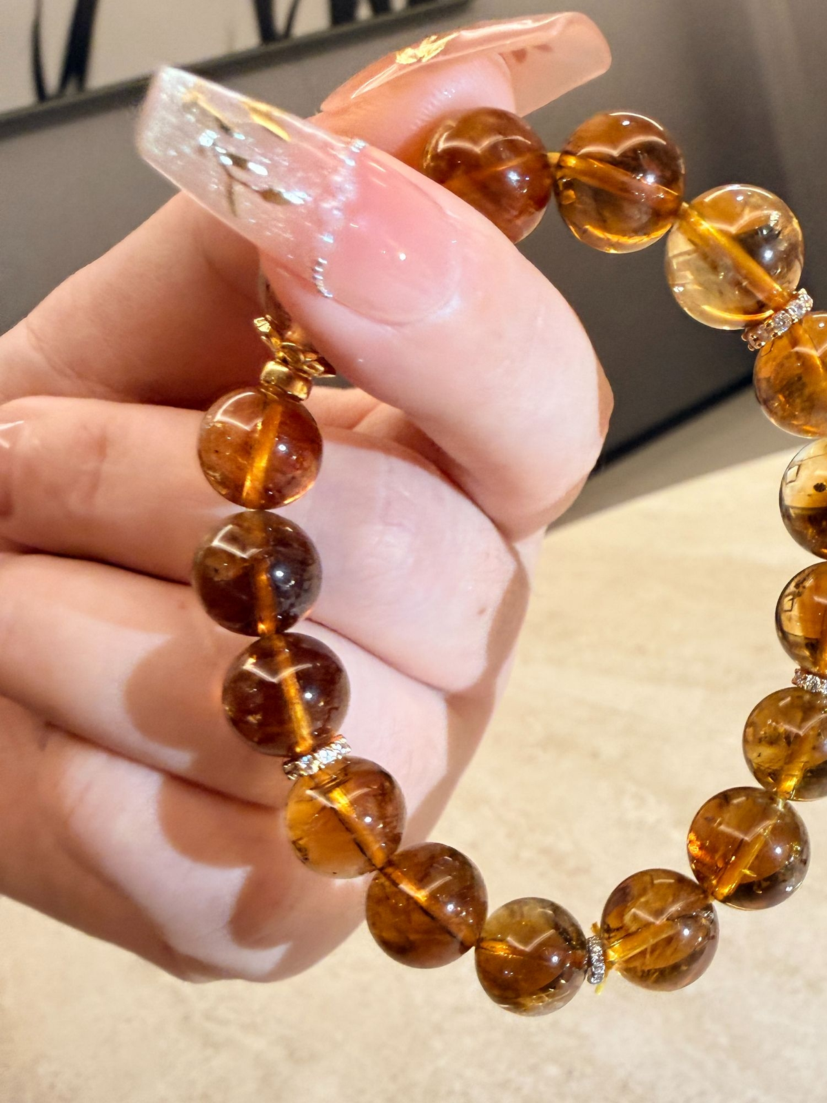Natural Natural Crystal Bracelet with Customizable