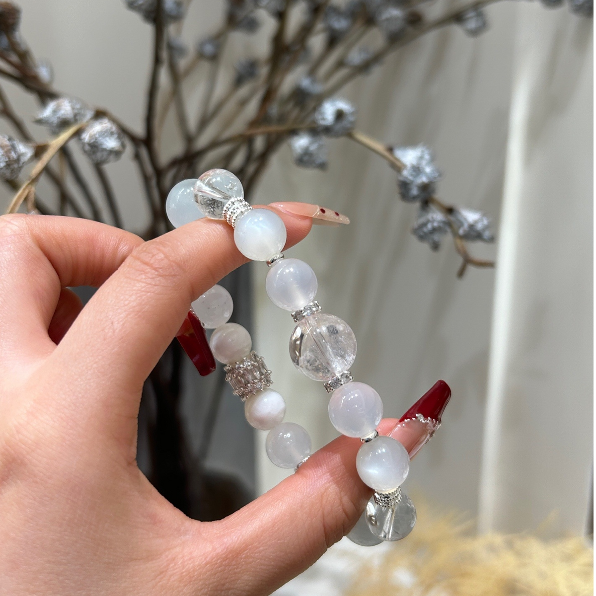 Natural Crystal Bracelet with Customizable