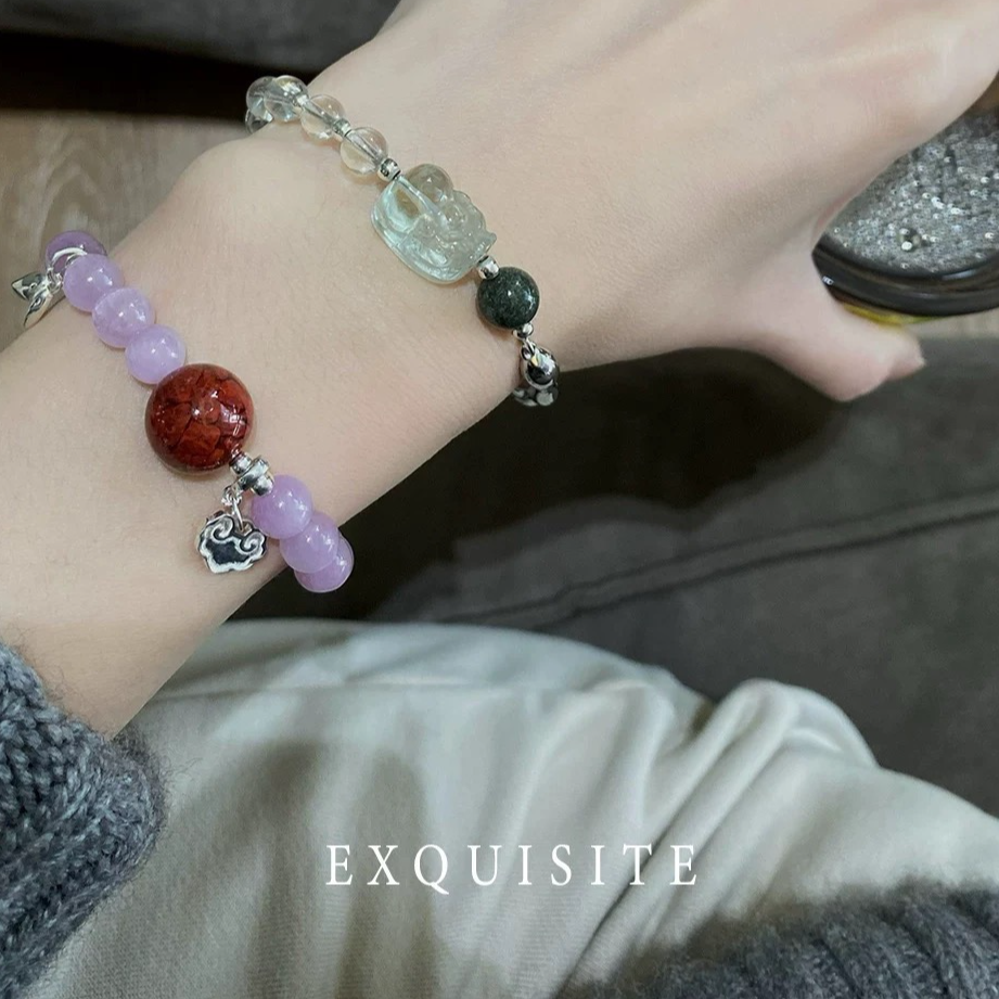 Natural Natural Crystal Bracelet with Pixiu
